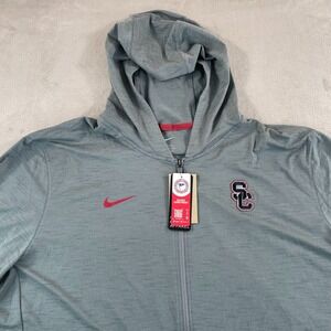 Nike Dri-FIT USC Trojans Nike On Field Men 3XL Grey Full Zip Swoosh Logo NWT
